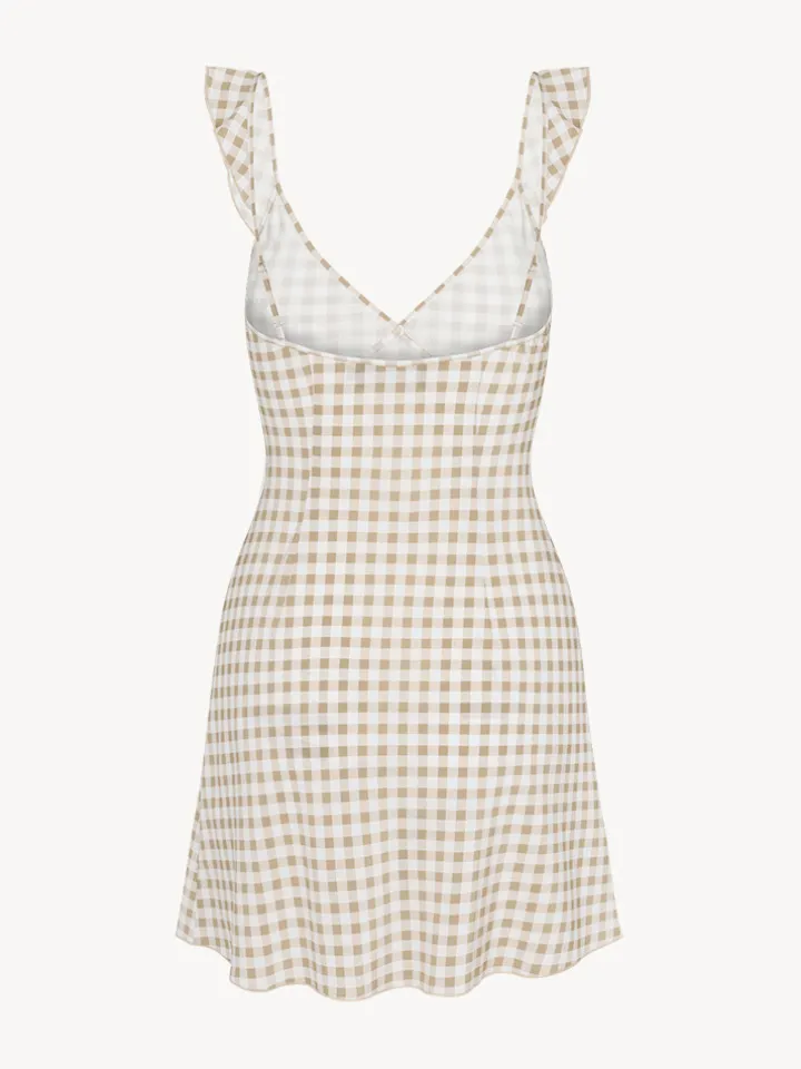 Réalisation Par Dresses^The Hazel - Tan Gingham TanGingham