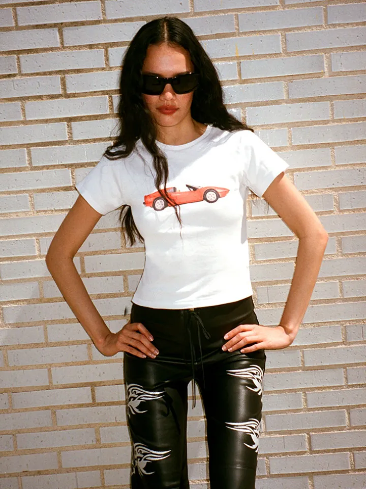 Réalisation Par Tees|Tops^Topless! Baby Tee - White