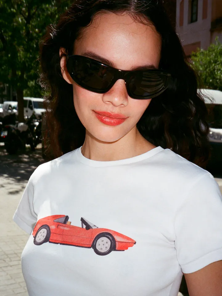 Réalisation Par Tees|Tops^Topless! Baby Tee - White